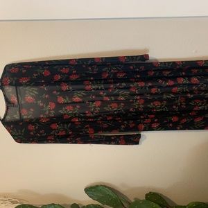 Long Floral patterned cover up